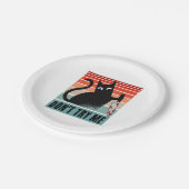 Assiettes En Carton Ne m'essayez pas, Moody Cat avec un couteau Invita (Angle)