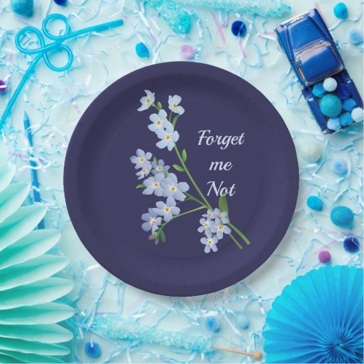 Assiettes En Carton Ne m'oublie pas (Fête)