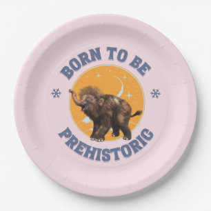 Assiettes En Carton Né pour être préhistorique Mammoth laine Baby