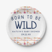 Assiettes En Carton Né Pour Être Sauvage Tribal Boho Flèches Baby show (Devant)