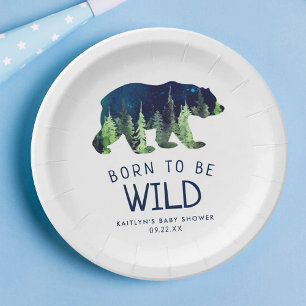 Assiettes En Carton Né Pour Être Un Baby shower Sauvage