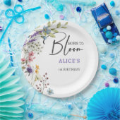 Assiettes En Carton Né pour fleurir des fleurs sauvages anniversaire d (Fête)