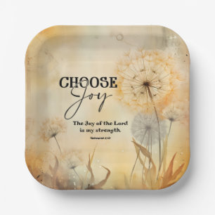 Assiettes En Carton Néhémie 8:10 Joie du Seigneur Bible Dandelion