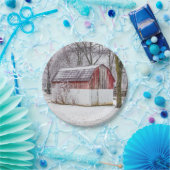 Assiettes En Carton Neige À La Grange Rouge (Fête)