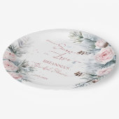 Assiettes En Carton Neige amoureuse pins neigeux hiver nuptiale douche (Angle)