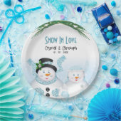 Assiettes En Carton Neige dans l'amour Mariage d'hiver (Fête)