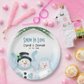 Assiettes En Carton Neige dans l'amour Mariage d'hiver (Fête)