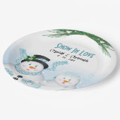 Assiettes En Carton Neige dans l'amour Mariage d'hiver (Angle)