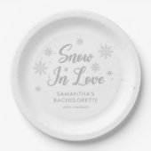 Assiettes En Carton Neige D'Hiver En Amour Bachelorette (Devant)