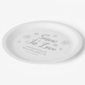 Assiettes En Carton Neige d'hiver en amour célibataire (Angle)