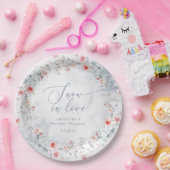 Assiettes En Carton Neige d'hiver en amour élégant Shower de mariage (Fête)