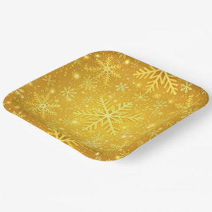 Assiettes En Carton Neige dorée