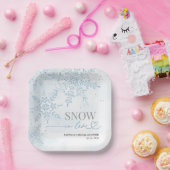 Assiettes En Carton Neige en amour Baptême de mariage Flocon de neige (Fête)