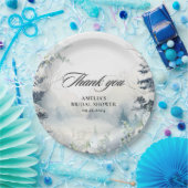 Assiettes En Carton Neige en amour bleu poussiéreux Fête des mariées d (Fête)