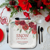 Assiettes En Carton Neige en amour hiver Rustique Flocon de neige Douc