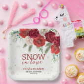Assiettes En Carton Neige en amour hiver Rustique Flocon de neige Douc (Fête)