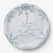 Assiettes En Carton Neige en amour hiver Wonderland Fête des mariées (Devant)