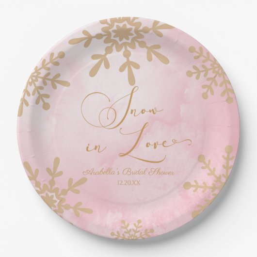 Assiettes En Carton Neige en amour hiver Wonderland Fête des mariées (Devant)