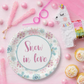 Assiettes En Carton Neige en amour Plaques en papier, Snowflakes (Fête)