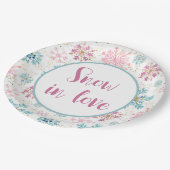 Assiettes En Carton Neige en amour Plaques en papier, Snowflakes (Angle)