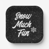Assiettes En Carton Neige Fun Fun Fun Fun Sur Noir (Recto)