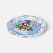 Assiettes En Carton Neige hivernale (Angle)