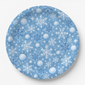 Assiettes En Carton Neige hivernale
