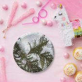 Assiettes En Carton Neige sur les branches À feuillage persistant (Fête)