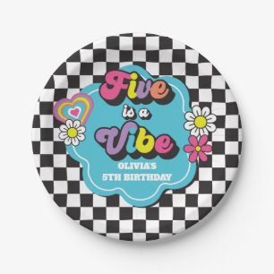 Assiettes En Carton Neon 90s Retro Five est un Vibe 5e anniversaire