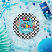 Assiettes En Carton Neon 90s Retro Six est un Vibe 6e anniversaire (Fête)