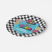 Assiettes En Carton Neon 90s Retro Six est un Vibe 6e anniversaire (Angle)