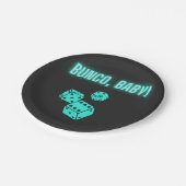 Assiettes En Carton Neon Aqua Bunco Baby (Angle)