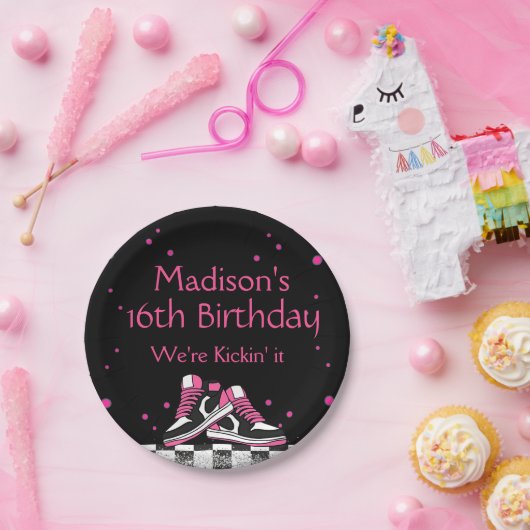 Assiettes En Carton Neon Basket Anniversaire, Parties scintillant (Fête)