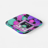 Assiettes En Carton Neon Basketball Baskets & Paint Splatard Anniversa (Angulaire)