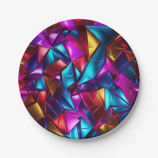 Assiettes En Carton Neon Blacklight Verre Abstrait (Devant)