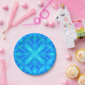 Assiettes En Carton Neon Blue Turquoise Psychedelic Cloudy Abstrait (Fête)