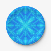 Assiettes En Carton Neon Blue Turquoise Psychedelic Cloudy Abstrait (Devant)