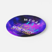 Assiettes En Carton Neon brillant ado moderne 13e anniversaire papier  (Angle)