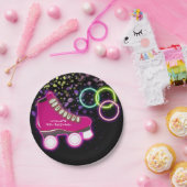 Assiettes En Carton Neon Glow Skate Anniversaire Patinage de fête (Fête)