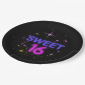 Assiettes En Carton Neon Glow Sweet 16 ID760 (Angle)