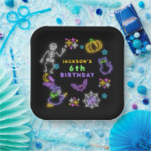 Assiettes En Carton Neon Halloween Boys 6e Anniversaire Costume Party (Fête)