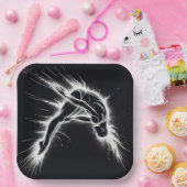 Assiettes En Carton Neon High Diver Sur Noir (Fête)