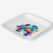 Assiettes En Carton Neon Horse Jump Over H Letter (Angulaire)