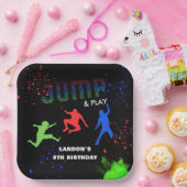 Assiettes En Carton Neon Kids Trampoline Park fête d'anniversaire (Fête)