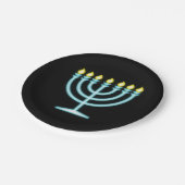 Assiettes En Carton Neon Menorah (Angle)