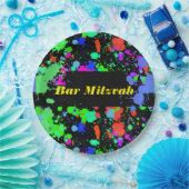 Assiettes En Carton Néon, Peinture, Plaques de papier personnalisées 7 (Fête)