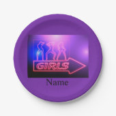 Assiettes En Carton Neon Pink Girls Sign Thunder_cove (Devant)