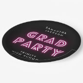 Assiettes En Carton Neon Pink Lights Classe de diplôme d'études second (Angle)