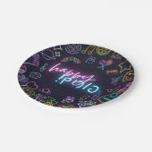 Assiettes En Carton Neon Purim (Angle)