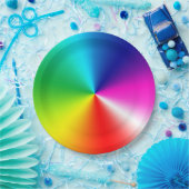 Assiettes En Carton Neon Rainbow Vortex (Fête)